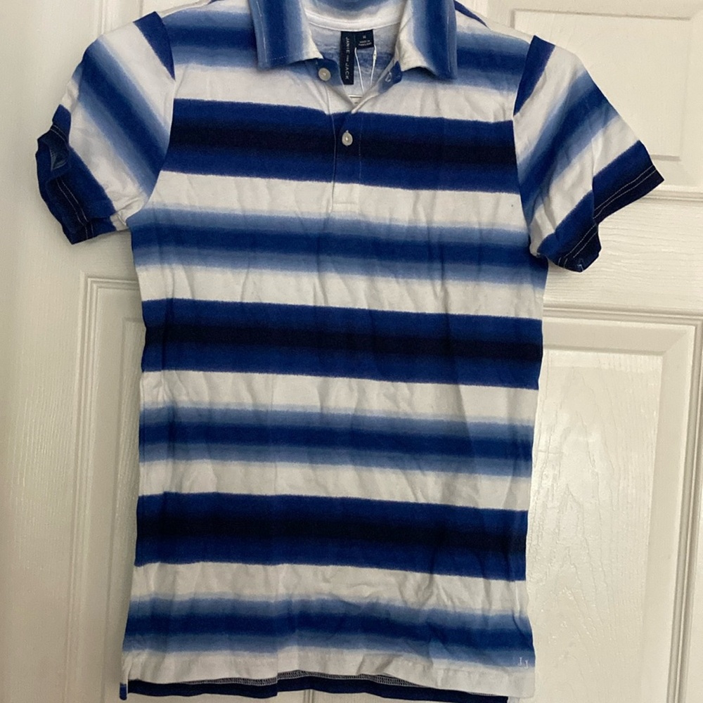 Janie and Jack Nautical Blue and White Polo Shirt